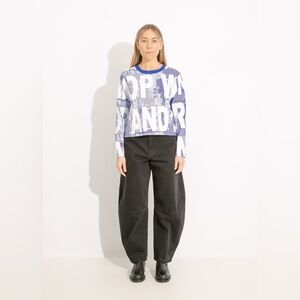 KAY ABUDE X ALPHA60 X SOCIAL STUDIO LONG SLEEVE TEE / BLUE-WHITE - L